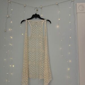 Beautees Cream Lace Overlay